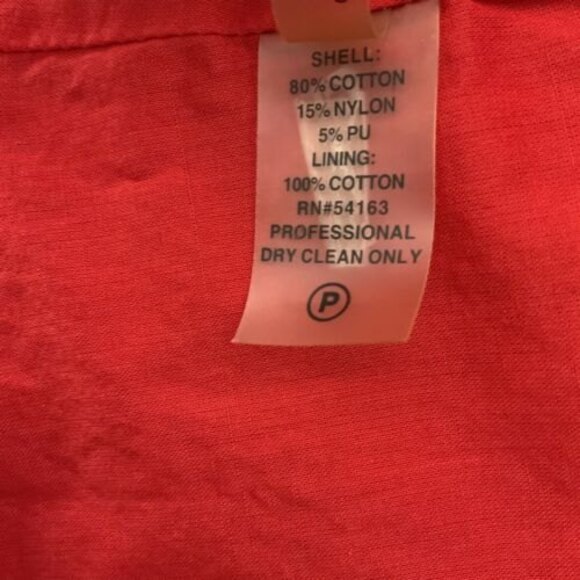 Calvin Klein Wrap Dress Red V-neck Ruffle Detail Cap Sleeve 6 - Picture 9 of 12